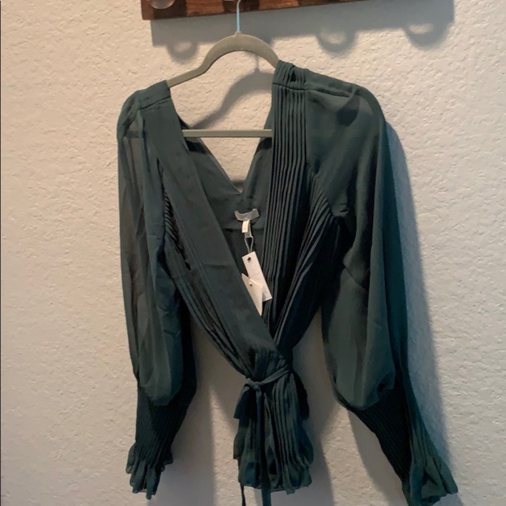 Joie green long sleeve blouse - Picture 4 of 5